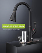 APPASO Kitchen Faucet with Pull Down Sprayer Oil Rubbed Bronze, Single Handle High Arc Pull Out Spray Head Kitchen Sink Faucet with Deck Plate