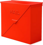 NACH Mailboxes for Outside Wall Mount, 10 x 10 x 4 inch Red Mail Boxes for House Outside, Waterproof Mailboxes for Outside - Chicago Style Mail Box