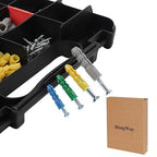 HongWay 370pcs Plastic Drywall Wall Anchors Kit with Screws, Includes 5 Different Assorted Size Anchors and Screws