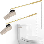 iFealClear Universal Toilet Handle Lever Flush Replacement, Front Mount Toilet Trip Lever Compatible with American Standard, Stainless Steel Flapper Chain, Solid Brass, Brushed Nickel