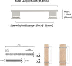 COTYKILEY 10 Pack 5 Inch(128mm) Brushed Satin Nickel Cabinet Handles Kitchen Cabinet Pulls Cabinet Door Handles Kitchen Cabinet Hardware Cupboard Drawer Pulls