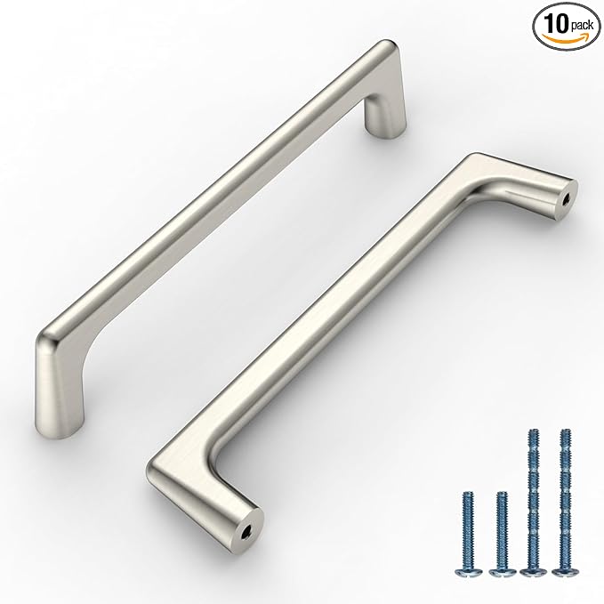 10 Pack Brushed Satin Nickel Cabinet Pulls 5 Inch Kitchen Cabinet Handles Cabinet Hardware Kitchen Handles for Cabinets Cupboard Handles Nickel Dresser Pulls Drawer Handle