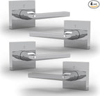 Mega Handles Prime Dummy Door Handles - 4 Pack Heavy Duty Chrome Door Handles, Non-Turning Door Handle for Closet & French Doors, Single Side, Fits All Standard Doors - Polished Chrome