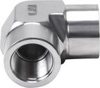 90 Degree Street Elbow - 3/8" NPT Female to 3/8" NPT Female Stainless Steel 304 Heavy Duty Forged Barstock Street Elbow Adapter Pipe Fitting (pack of 5)