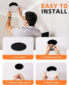 ZYC recessed Lighting 4 inch - 6Pack 9W 800LM High Brightness,5CCT 2700K/3000K/3500K/4000K/5000K Selectable,Ultra-Thin LED Recessed Ceiling Light,Dimmable Canless Wafer Downlight,Pack of 6 White.