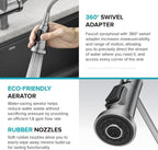 KRAUS Britt Commercial Style Single Handle Pull Down Kitchen Faucet in Spot-Free Stainless Steel/Matte Black, KPF-1691SFSMB