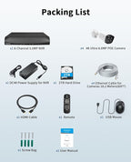 《130°Wide Angle & 2-Way Audio》Outdoor Security Camera System, IP Wired Cameras, 4K Video Surveillance Systems