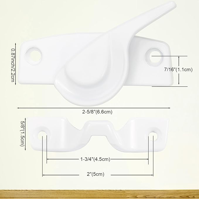 Metal Window Lock Replacement for Andersen Window Parts, Work with 200 Series Narroline Or 400 Series Tilt-Wash Double-Hung Window, White Sash Lock and Keeper
