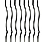 Akenow Wavy Iron Railing, 32.25 Inch Wave Arc Balusters (61 Pack) with Screws for Outdoor Stair Deck Porch