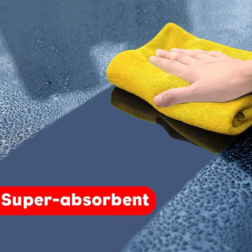 Microfiber Cloth 6Pack Cleaning Rags Absorbant Lint Free Cloth for House, Kitchen, Car, Glass, Stainless Steel, Window, Boat Cleaner-12''x 12''-Orange