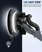 Drywall Sander, 7.2A Electric Drywall Sander with Vacuum Dust Collection, LED Light, 6 Variable Speed Digital Display 900-1800RPM, Foldable & Extendable Handle (GREY)