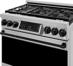 Gordon Ramsay by THOR Kitchen 36 Inch Professional Liquid Propane Range with Tilt Panel Touch Control in Stainless Steel/Black