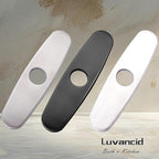 10 inch Faucet Hole Cover Plate, Brushed Chrome 304 Stainless Steel Escutcheon Deck Plate to Convert 3-Hole Sink to Single Hole Faucet, No-Leak Design