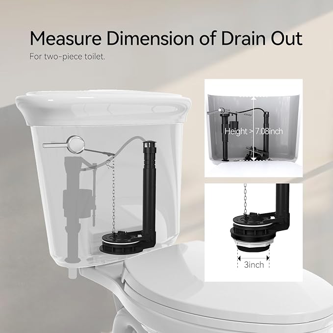 R&T 3-Inch Toilet Flapper Valve Adjustable Flush Volume Toilet Repair Kit for 2-piece Toilet A21026