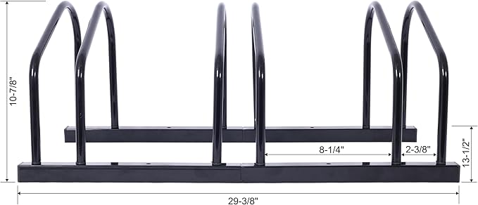 Bike Floor Stand for Indoor Garage Outdoor Parking 22”-28" Wheel Tire Width up to 2.15" Bikes Storage Rack with Mounting Holes for Floor or Wall Mount for 3 Bicycles