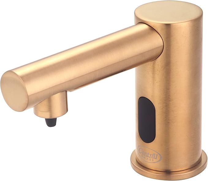 Central Brass 2099-BG Commercial Hands Free Modern Deck Mounted Single Hole Deck Mount Electronic Touchless Sensor Soap Dispenser - PVD Brushed Gold