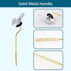 2Pack Universal Side Mount Toilet Handle Replacement Kit Compatible with Kohler K-GP30324-CP/Glacier Bay Toilet with Flapper Chains, Metal Toilet Flusher Lever, Chrome