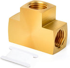 GASHER 1 Pcs Brass Barstock Tee, 1/8" x 1/8" x 1/8" NPT Female Pipe Fittings