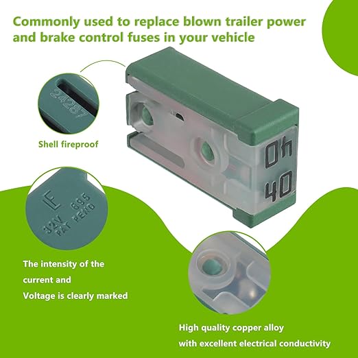 40A 32V Mini Slotted Automotive MCASE Shaped Cartridge Fuse Kit(Pack of 6pcs,40A)