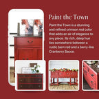 Country Chic All-in-One Chalk Paint for Furniture, Cabinets, Home Decor, Eco-Friendly, Matte Finish, Built-In Primer & Top Coat for Wood, Metal - Paint The Town (Red) - 8 oz (237 ml)