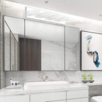 Ralbay LED Modern Vanity Light Bathroom Vanity Lights Over Mirror 4 Light Acrylic Bathroom Wall Light Fixtures Cool White 6000K