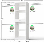 Unikito 8FT Closet System, 96 Inch Walk in Closets Organizer Kit with 4 Extendable Hanging Rods and Drawer, Adjustable Wood Garment Rack, Sturdy Closet Insert, Easy Assembly, Max Load 1000 LBS, White