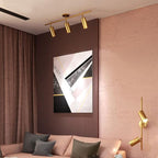 KCO Lighting Modern Brass Gold Track Lighting 3-Lights Modern Kitchen Fixtures Indoor Flush Mount Ceiling Spotlights Dimmable LED Ceiling Spot Light (3-Light)