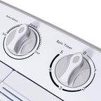 Waterjoy Portable Washing Machine, 13lbs Capacity Twin Tub Mini Washer and Dryer Combo for Apartments, Dorms, RVs, Grey and White