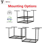 The Atlas Pro 4 x 8 ft Overhead Garage Storage Rack, Ultra Duty 1250lbs Weight Capacity, Adjustable Height 26"-48", Hammertone