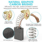 60 Pcs Electric Motor Carbon Brushes Set, 10 Assorted Sizes Graphite & Copper Replacement Parts for Power Tools, Drills, Saws, Grinders, Motors