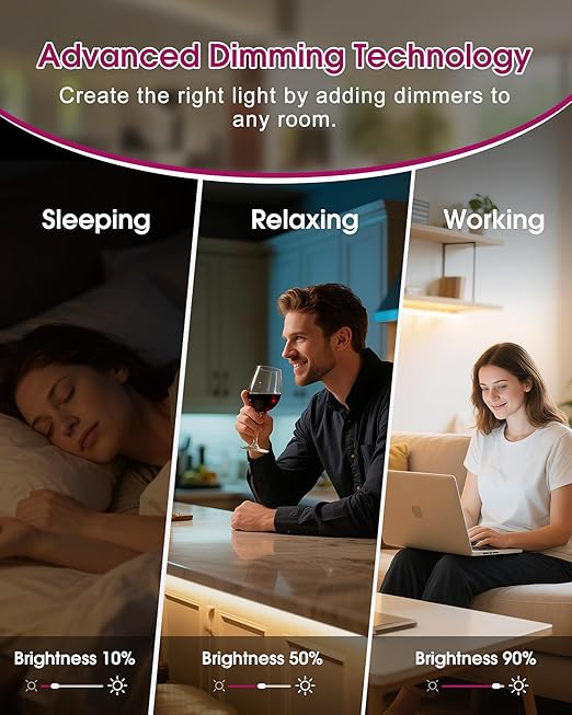 Dimmer Light Switch & 24V 160W Dimmable LED Driver 2 in 1, UL Listed Class 2 Single-Pole or 3-Way Slide Dimmer Switch for Led Lights,120VAC to 24VDC Power Supply for Low Voltage Project, Glossy White