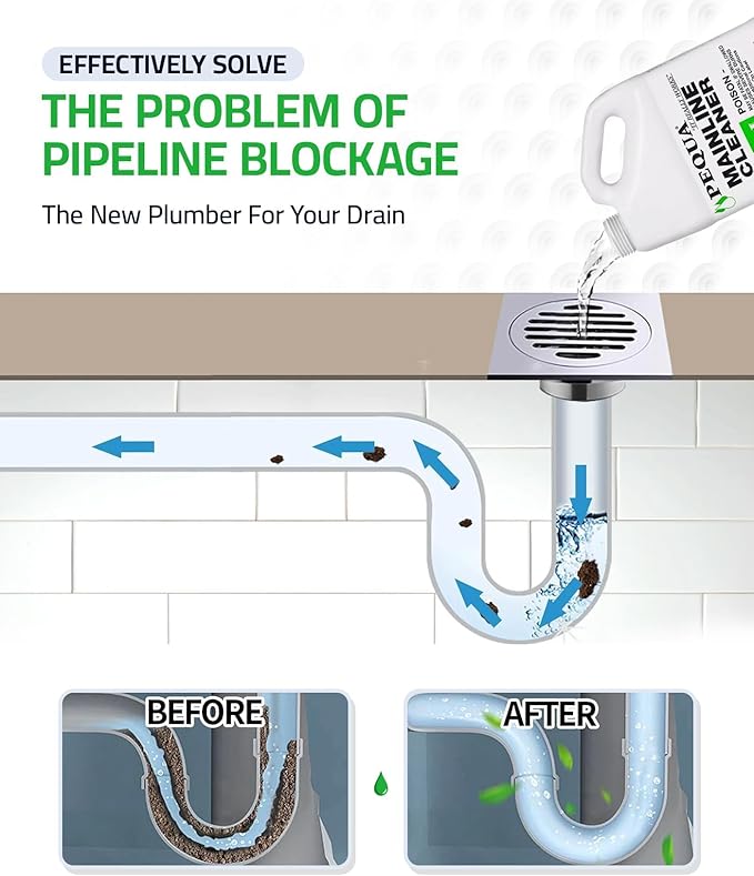 PEQUA INDUSTRIES Main Line Cleaner - Heavy-Duty Main Drain Opener for Drain Pipes, Sewer Lines and Septic Tanks, Dissolves Hairs and Organic Matter, Safe for All Septic Systems (1 Gallon (Pack of 3))