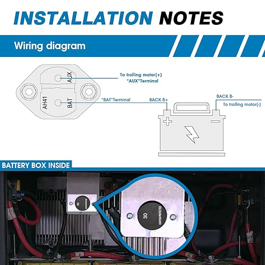 GLOSO Circuit Breaker Car Truck RV Automotive Marine Boat 51 Series T1 Auto Reset Mini Panel Mount #10-32 Threaded Stud w/Nylock 32Vdc (70A)