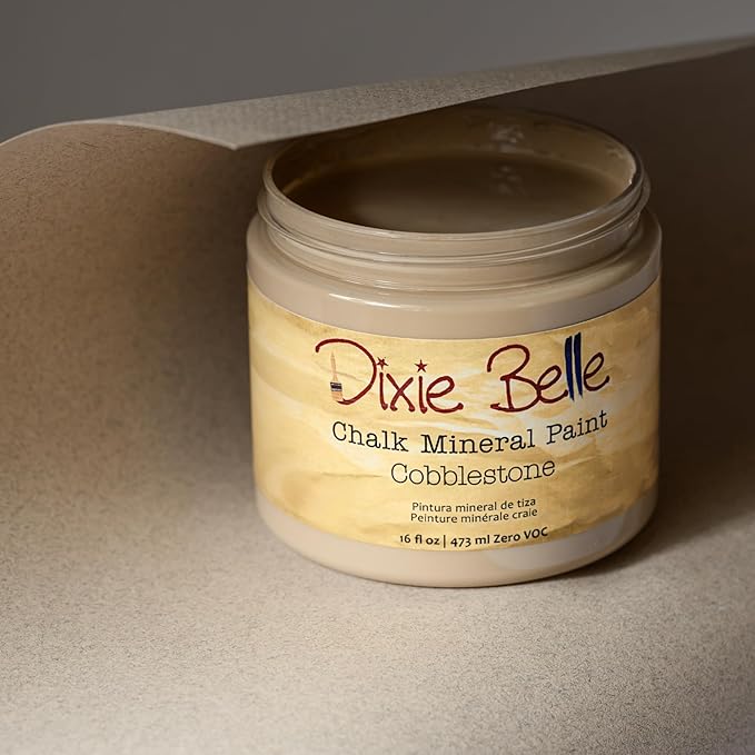 Dixie Belle Paint Company Chalk Finish Furniture Paint - Cobblestone (8oz) - Matte Weathered Stone Chic Chalk Mineral DIY Furniture Paint