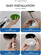 8 Pack 6 Inch Gimbal LED Recessed Lighting with Junction Box, 5CCT 2700K-6000K Selectable, 360°+90° Adjustable Directional Eyeball Light, 15W 1300LM Slim Canless Downlight - ETL and Energy Star