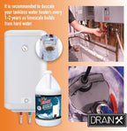 DrainX Tankless Water Heater Flush Kit with Gallon of Certified Liquid Descaling Solution for 4 Uses and 1/6HP Extra Strength Pump