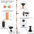 KEZERS Laser Level Pole with Tripod,12Ft./3.7M Telescoping Pole for Laser Levels,1/4”-20 Laser Mount for Rotary and Line Laser Level,Adjustable Pole and Tripod with 5/8”-11 Threaded Adapter-FLP370B