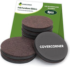 Furniture Sliders for Hardwood Floors 8 PCS - 4 3/4 inch Sliders for Moving Furniture – Felt Furniture Pads for Hardwood Floors Brown