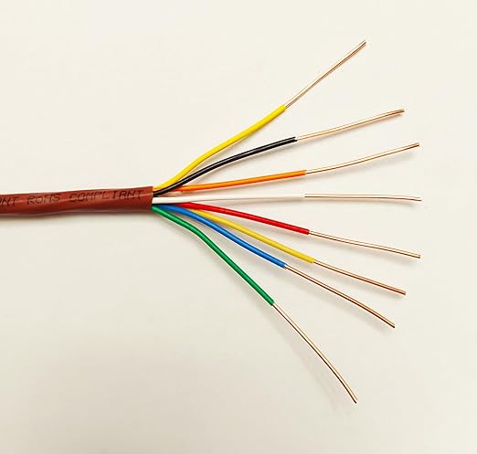 18/8 25ft Thermostat Wire- Brown - Solid Copper 18 Gauge, 8 Conductors - CL2 (ETL Listed) - Residential, Commercial and Industrial Rated (18/8, 25ft)