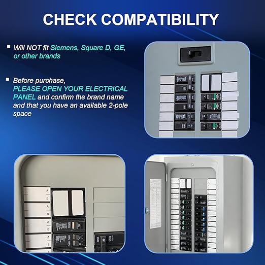 90 Amp 2-Pole Circuit Breaker, Type 3/4-Inch Plug-On Molded Case Circuit Breaker, 120/240V, Thermal Magnetic, 10-Yr Warranty