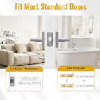 HOSOM Privacy Door Handles for Bedroom and Bathroom, Door Handle Interior Door Levers Keyless Reversible Square Door Locks, Satin Nickel, 1 Pack