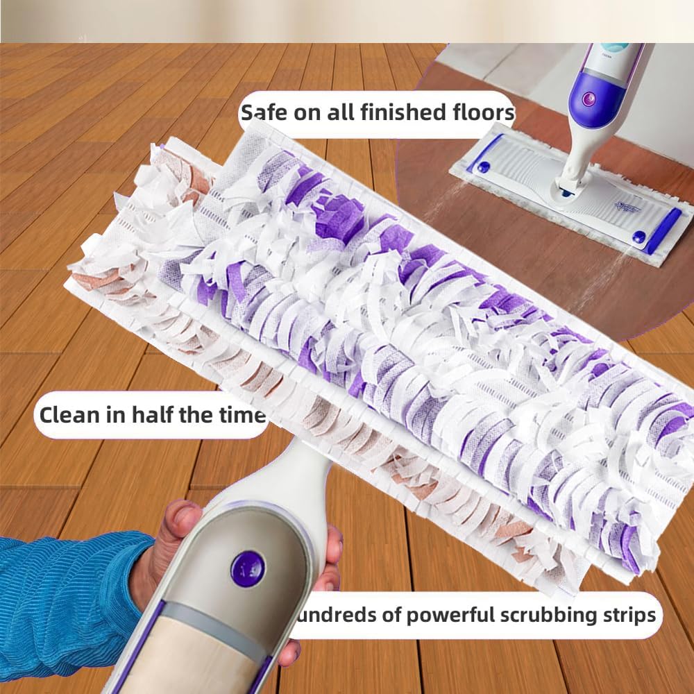 Disposable Mopping Pad Refills for PowerMop Multi-Surface,Wood Mopping Pad Refills for Floor Cleaning, 10 Count (Purple 5+Brown 5)
