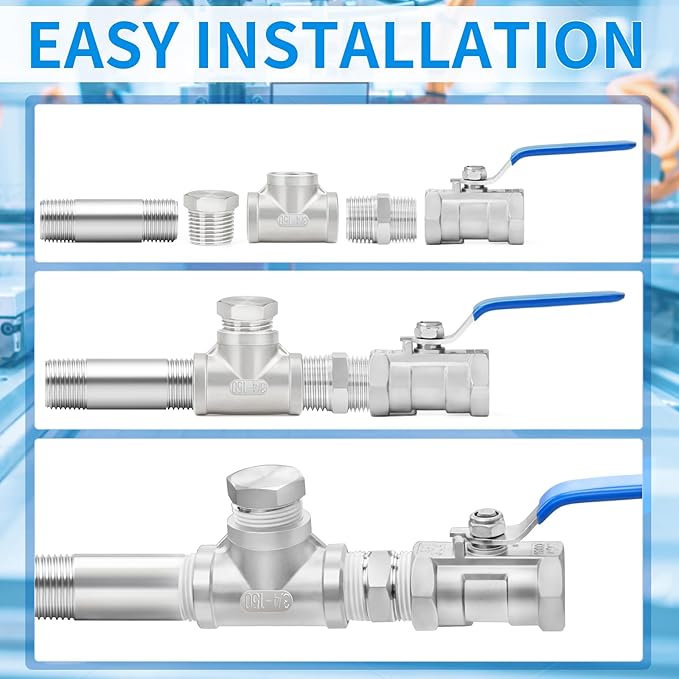 ChillWaves 304 Stainless Steel Pipe Fitting, Nipple Cast Pipe 1" NPT Male x 1" NPT Male Thread 4" Length(100MM)(2-PACK)