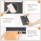 Lifewit 2 Pack Over Door Laundry Hamper, Large Collapsible Hanging Laundry Hamper, Hanging Laundry Basket Bag for Bathroom Bedroom Dirty Clothes Storage Organizer, Dark Gray