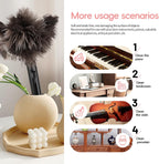 Retractable Feather Duster-Genuine Ostrich Feathers,Anti-Static,Reusable Eco-Friendly Handheld Cleaning for Keyboard,Home,Car,Office(10 to 15 Inches) 12Pack