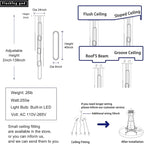 Flashing God H138 Modern Chandelier 6-Rings Large Chandelier for High Ceiling Led Dimmable Ring Pendant Lighting Gold Contemporary Chandeliers for Villa Foyer Entrance Living Room