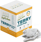 Angel-in-Armor White Terry Cloth Rags (12” x 12”) – 5Ib Bulk Box of 100% Cotton Cleaning Rags (60 Units) – Reclaimed Towels for Plumbers, Shop Use, Janitorial, and Commercial Cleaning
