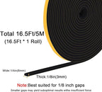 Weather Stripping Door Seal 1/4 inch Wide x 1/8 inch Thick Foam Insulation Door Seal Strip for Door Frame,Lightproof, Total 16.5Feet (16.5Ft x 1 Roll)