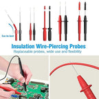 25PCS Multimeter Test Leads Kit, Test Leads Set with Replaceable Alligator Clips,Wire Piercing Probes, Alligator Clips,Test Hook Clips,Test Tweezer for Digital Electrical Multimeter Testing