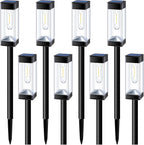 Bright Solar Pathway Lights Outdoor 8 Pack Solar Lights Outdoor LED Waterproof with 3000K Tungsten Filament Bulb Landscape Lighting for Yard, Driveway, Garden, Walkway, Lawn, Path
